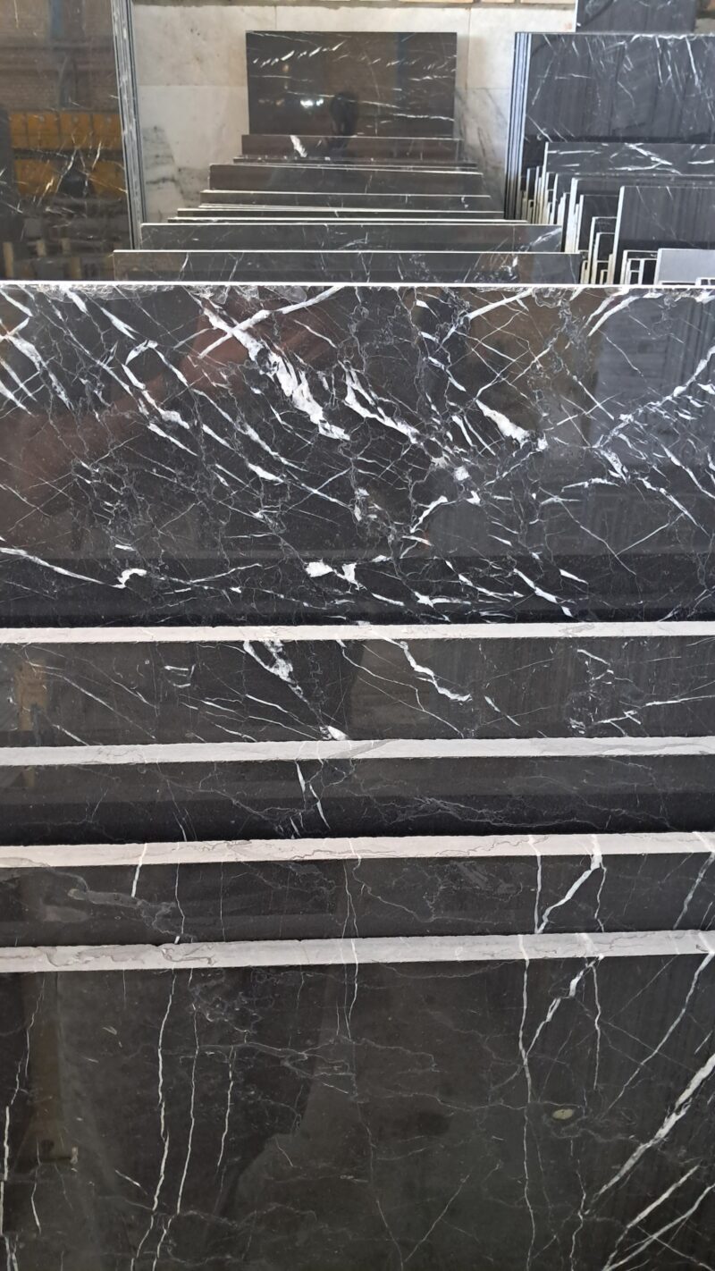 ٢٠٢٥٠٥٠٨_١٠٠٠٢٤ Black Maquina Marble – Elegant Black Marble with White Veins | Lazulite Marble