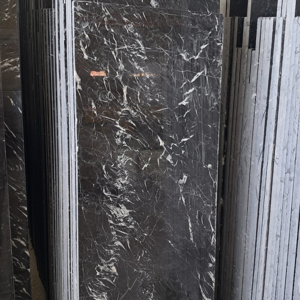 ٢٠٢٥٠٥٠٨_١٠٠٤٥١ Black Maquina Marble – Elegant Black Marble with White Veins | Lazulite Marble