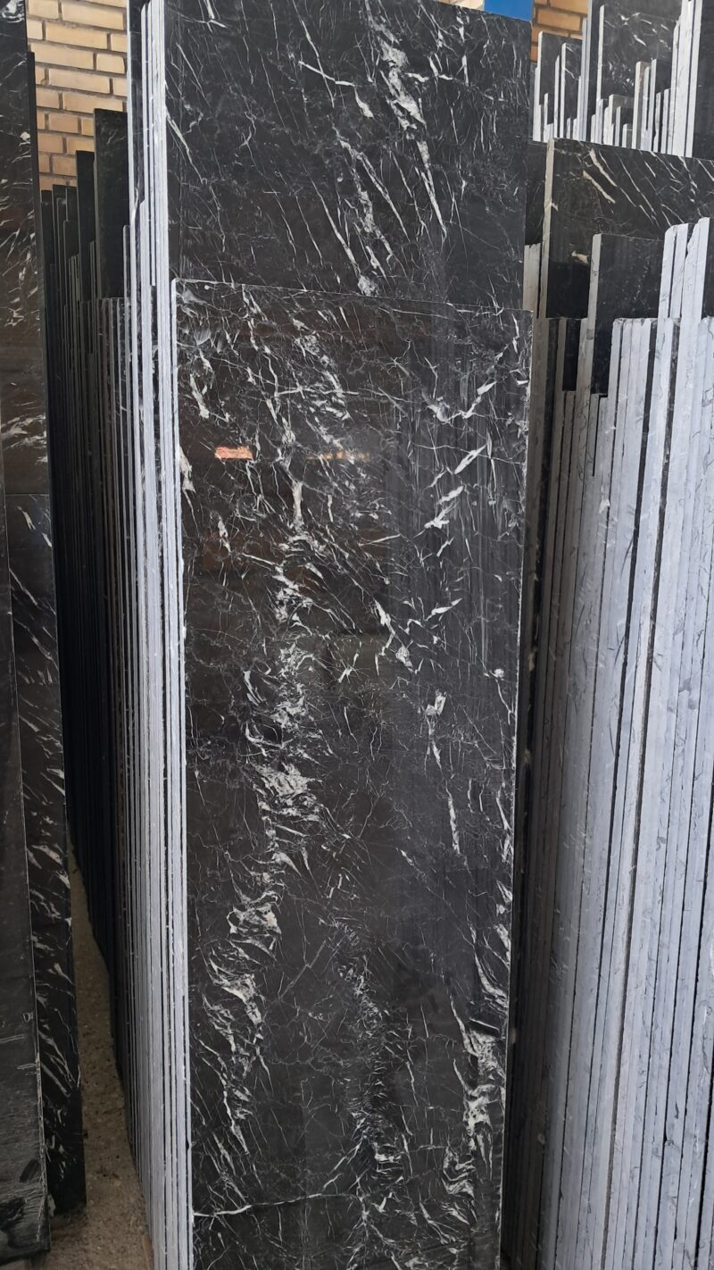 ٢٠٢٥٠٥٠٨_١٠٠٤٥١ Black Maquina Marble – Elegant Black Marble with White Veins | Lazulite Marble