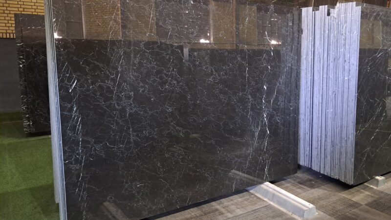 ٢٠٢٥٠٥٠٨_١٠٠٦٠٨ Black Maquina Marble – Elegant Black Marble with White Veins | Lazulite Marble